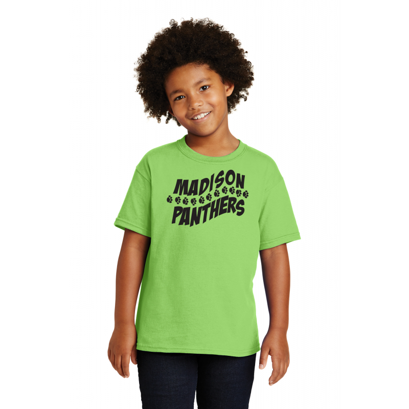 Kinder Garden, Lime Green, MADISON Full Front Logo. Black Logo,    5000B Gildan® - Heavy Cotton™ 100% Cotton T-Shirt