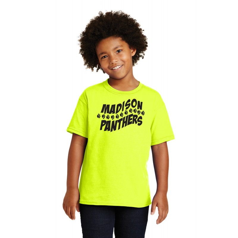 4th. Grade, Safety Green, MADISON Full Front Logo. Black Logo,    5000B Gildan® - Heavy Cotton™ 100% Cotton T-Shirt