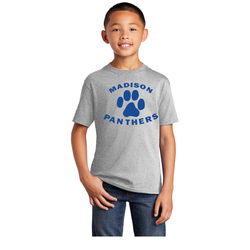   PC54Y Port & Company® Youth Core Cotton Tee; ROYAL BLUE PRINT PANTHERS