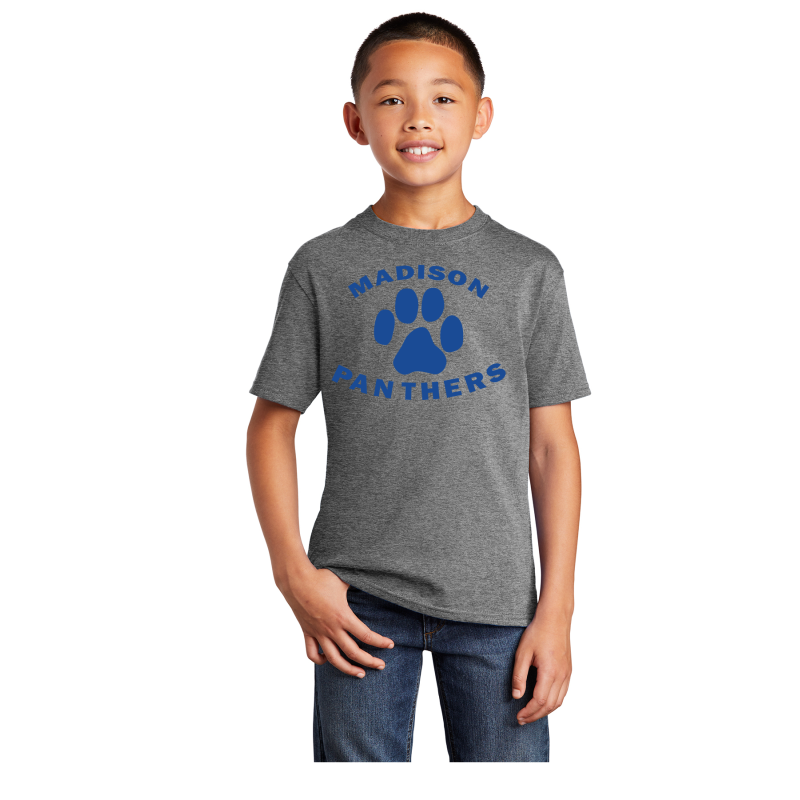   PC54Y Port & Company® Youth Core Cotton Tee; ROYAL BLUE PRINT PANTHERS